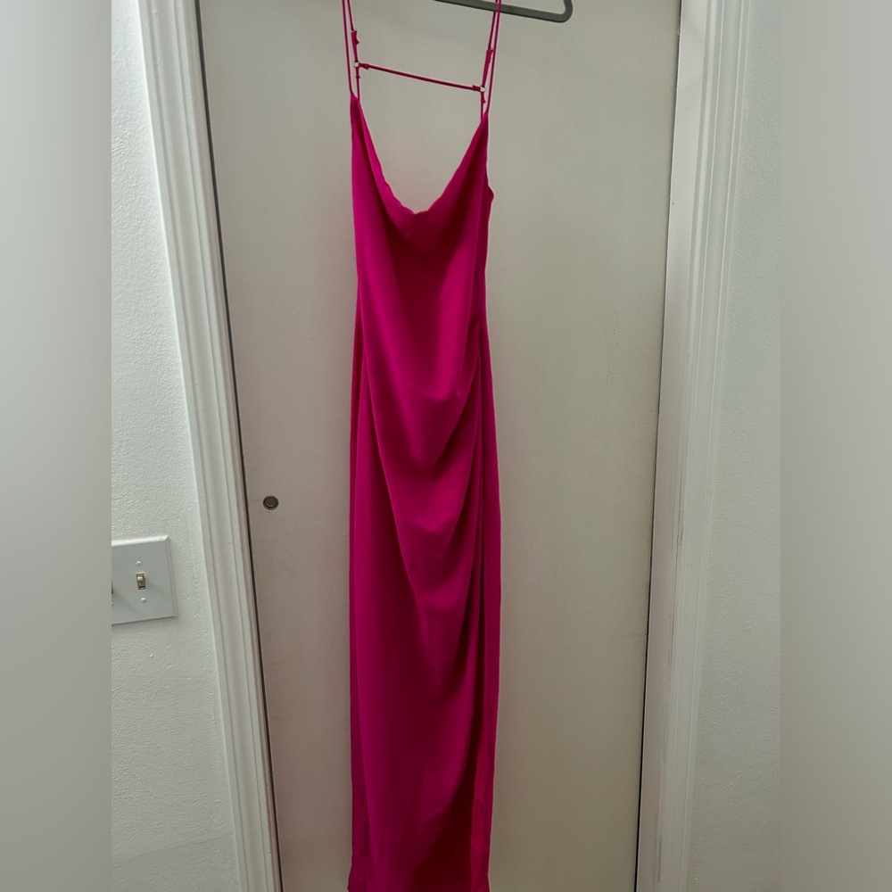 Chic Fuchsia Backless Women's Dress